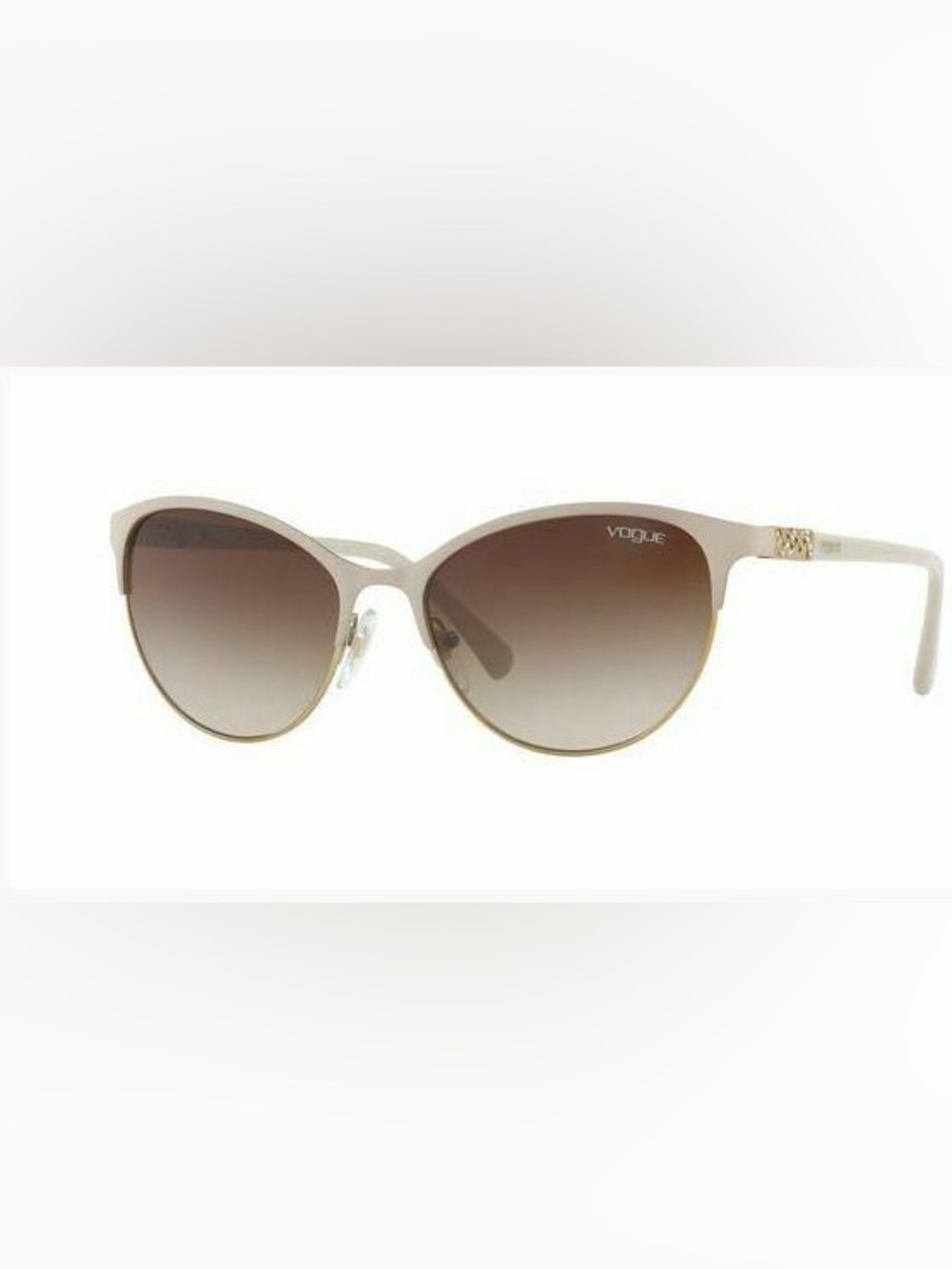 Vogue Beige Cat-Eye Sunglasses with Brown Gradient Lenses